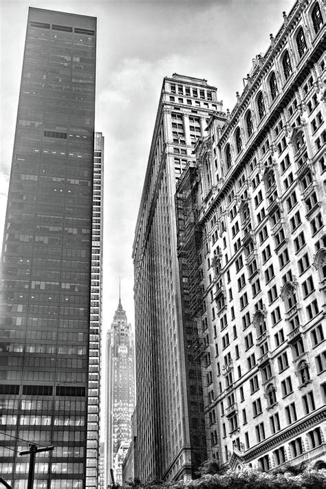 New York City Skyscrapers Black And White Photograph By