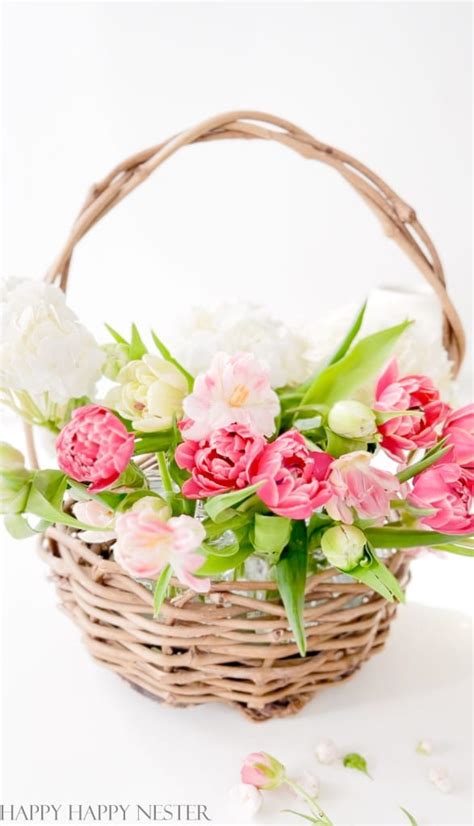 Basket Flower Arrangement Step By Step Happy Happy Nester