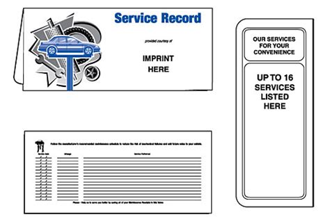 Custom Printed Auto Service Record Document Folder