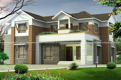 * total square footage typically only includes conditioned space and does roof drainage plan: Modern duplex home design in 2500 square feet | House ...