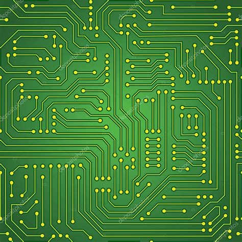 Green Circuit Board Seamless Pattern Stock Vector Image By ©jackie2k