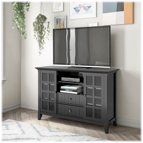 Simpli Home Acadian Solid Wood 53 Inch Wide Transitional TV Media Stand