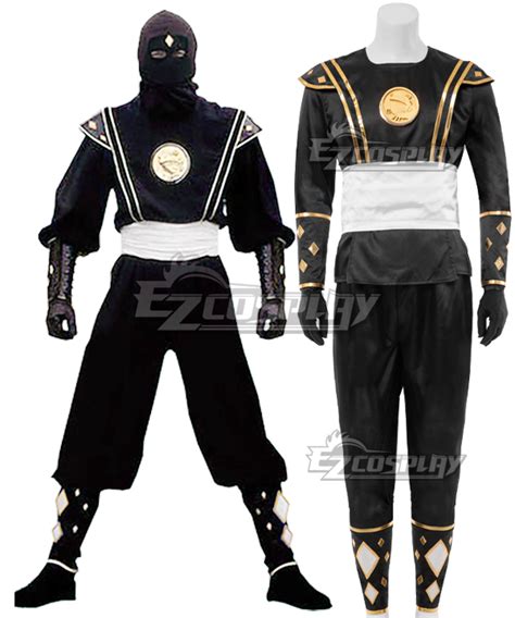 Power Rangers Black Ninjetti Ranger Cosplay Costume
