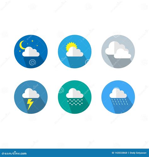 Simple Weather Icon Set Stock Vector Illustration Of Season 142033868