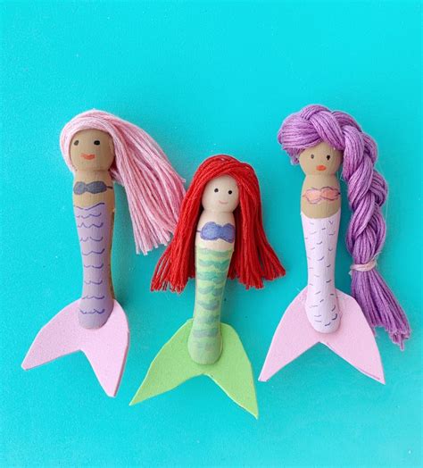 Diy Mermaid Clothes Pin Dolls Taylor Joelle Mermaid Diy Mermaid