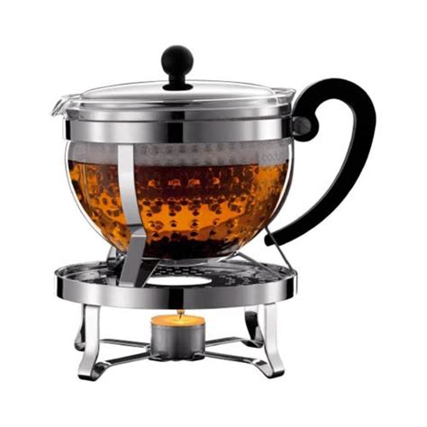 Teapot with candle warmer set. Bodum Chambord Set Teapot with Warmer 1.5 Litre Kettle ...