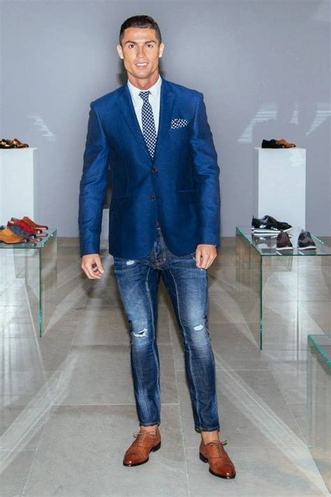 Cristiano Ronaldo Showing His New Fw15 Shoe Collection On Moda Uomo