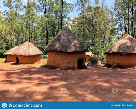Village Traditional Setting With Huts Stock Image Image Of Wallpaper