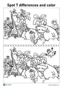 10 Free Printable Spot The Difference Coloring Pages ESL Vault