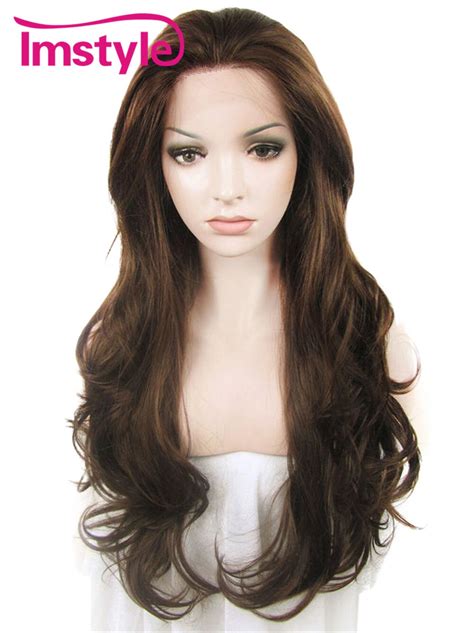 Imstyle Wavy Synthetic Chestnut Brown Mixed Color 26 Lace Front Wig