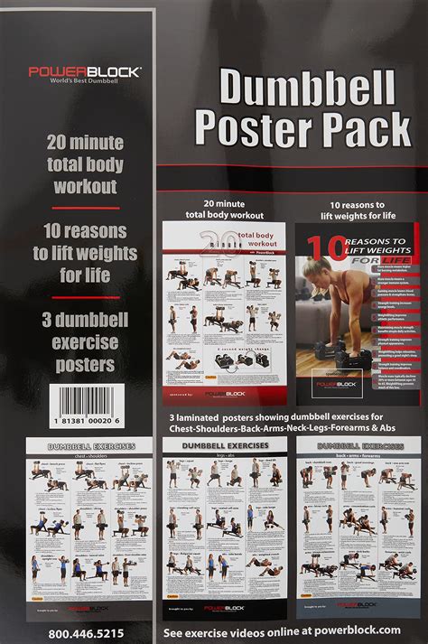Buy Powerblock Exercise Poster 3 Pack 18 X 24 Each 20 Minute Total
