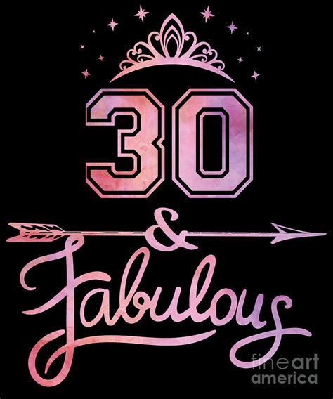 Women 30 Years Old And Fabulous Happy 30th Birthday Product Digital Art