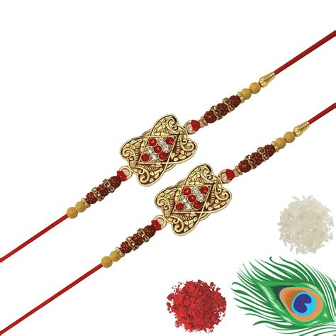 Buy Pyar Ka Bandhan Rakhi Set Of 2 Beautiful Rakhis Thread Raksha