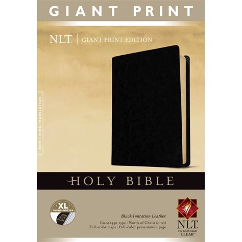 Nlt Giant Print Bible Black Imitation Leather Inde