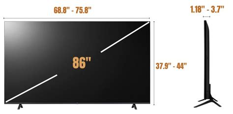 86 Inch Tv Dimensions With Stand Vs Without Stand