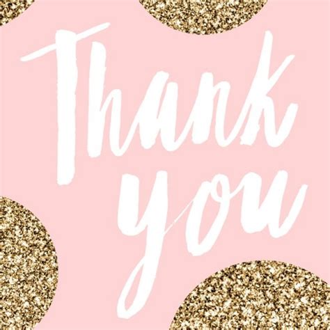 Pink And Glitter Square Personalised Thank You Card Moonpig
