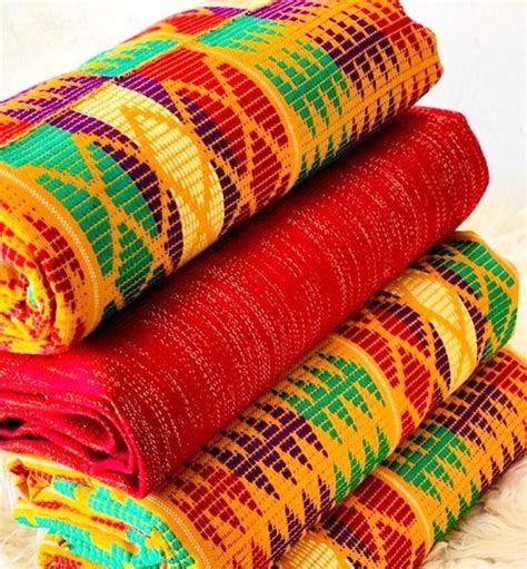 Authentic Kente 6 And 12 Yards Genuine Ghana Handwoven Kente Fabric And Kente Cloth African