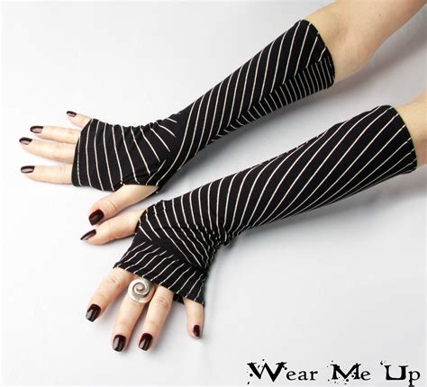 black and white striped fingerless gloves arm warmers flickr