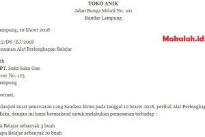 Detail Contoh Surat Niaga Pesanan Koleksi Nomer