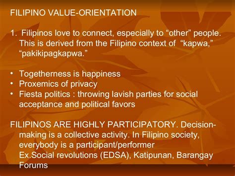 Filipino Values As Cultural Prods