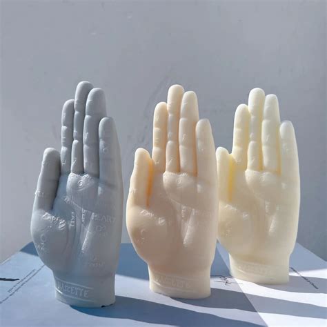 Big 3d Hand Shaped Palmistry Candle Mold Silicone Molds Food Grade