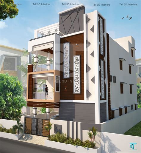 As you design the front elevation, you'll be selecting the location for the front entrance of your home as well as window placements. Elevation Design For Villas | Tall 3D Interiors | House ...