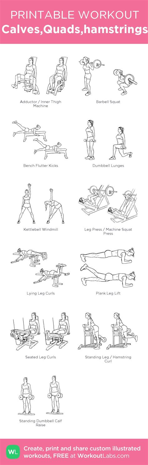 Calves Quads Hamstrings Quads And Hamstrings Workout Gym Workout Guide