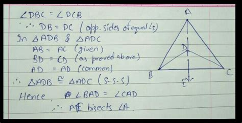 In Triangle ABC D Is Any Point In The Interior Of Triangle ABC Such
