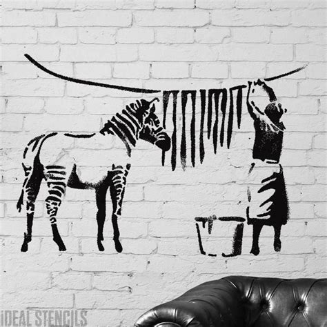 Banksy Zebra Wash Stencil Reusable Graffiti Stencil Art Etsy Uk