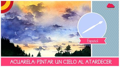 CLASE DE ARTE! Como pintar con acuarela un cielo al ...