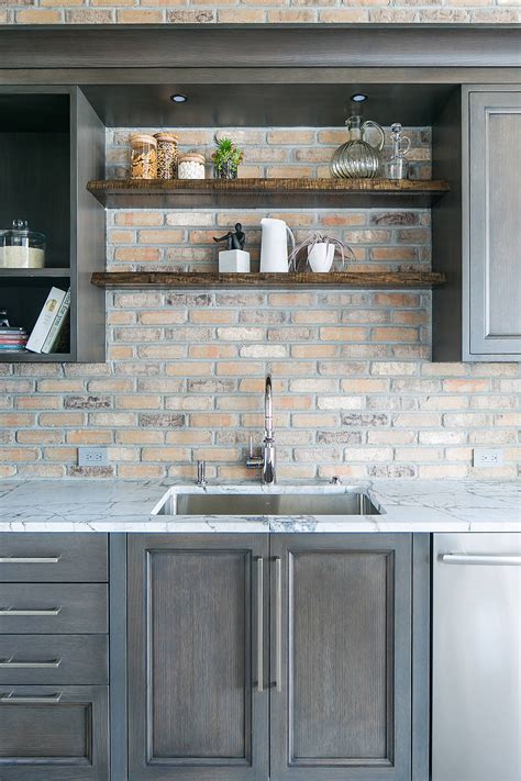 Grey Brick Backsplash In Kitchen 95 Stylish Kitchens With Brick Walls