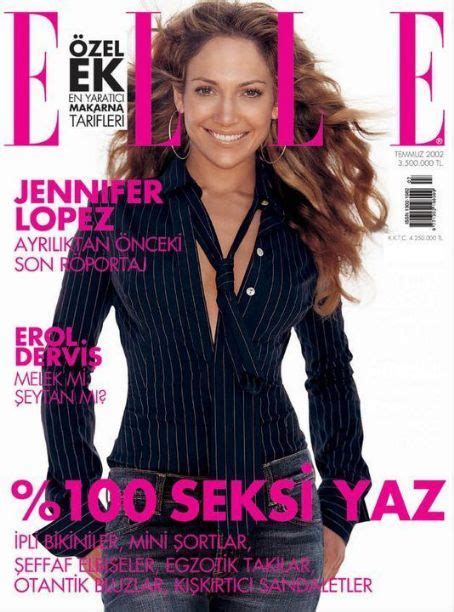 Jennifer Lopez Elle Magazine July 2002 Cover Photo Turkey