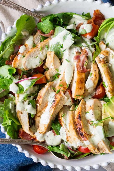Grilled Chicken Blt Salad With Peppercorn Ranch Paleo And Whole30