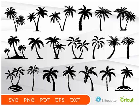 Design Eps Dxf Palm Tree Svg Bundle Palm Tree Clipart Files For Cricut