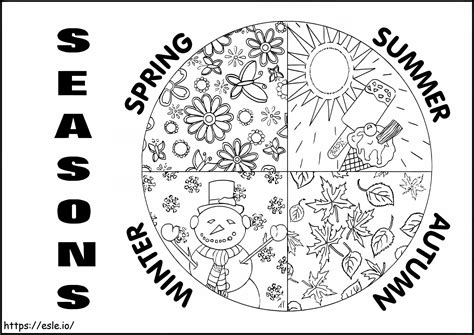 Seasons In The Circle Coloring Page