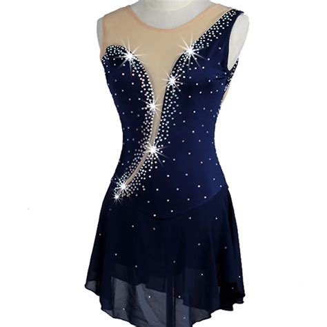Custome Made Girls Women Royal Blue Ice Skating Dress Competition Ice
