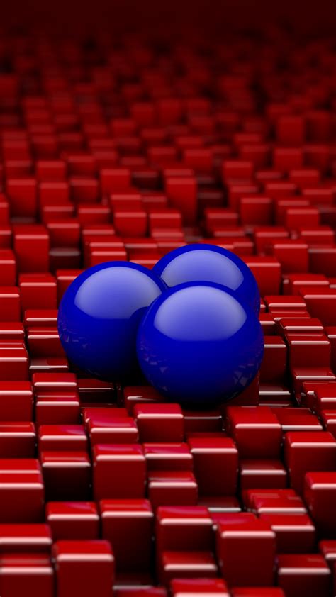 3d Balls Cubes Red Hd Wallpaper 1080x1920