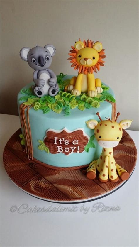 Safari Themed Baby Shower Cake Decorated Cake By Rizna Cakesdecor