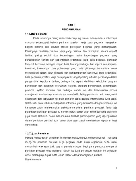 Proses penilaian dimulai dari penetapan standar kinerja karyawan. Makalah Penilaian Prestasi Kerja