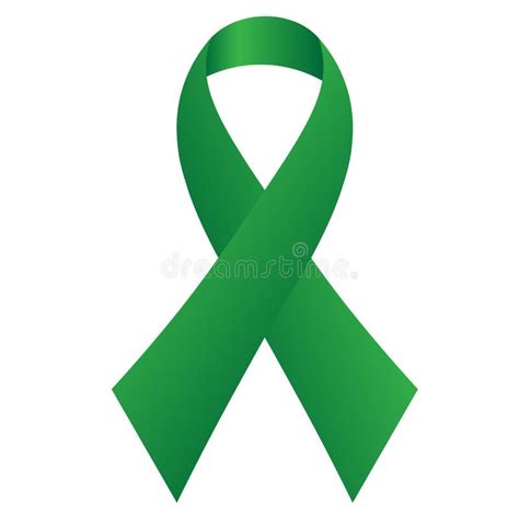 Bright Green Awareness Ribbon Isolated Vector Illustration Stock
