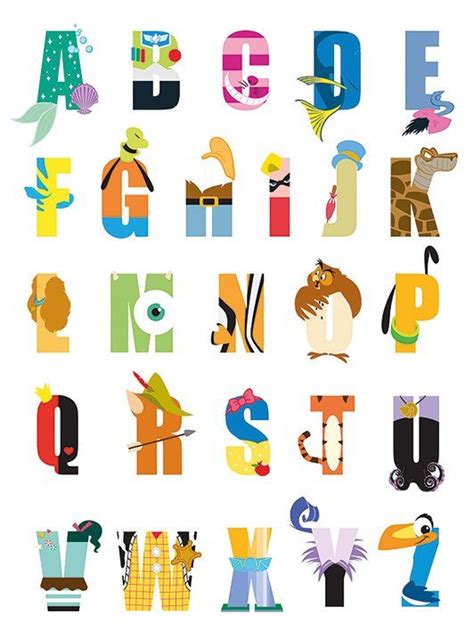 Wrapped Canvas Typography Disney Alphabet Disney Letters Disney