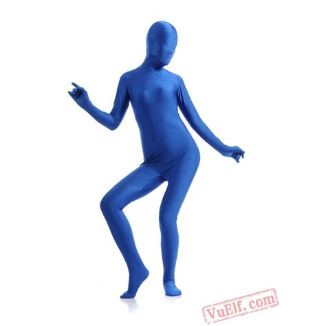 Blue Full Body Costumes Lycra Spandex Bodysuit Zentai Suit