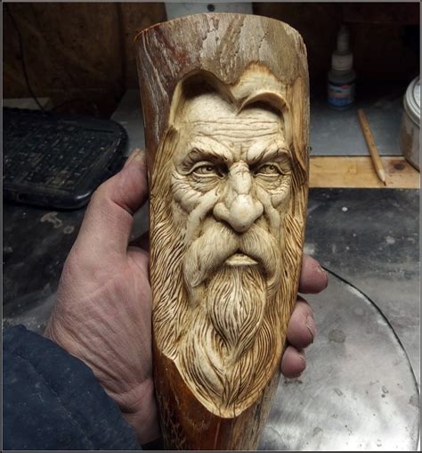 Simple Wood Carving Wood Carving Faces Face Carving Bear Carving