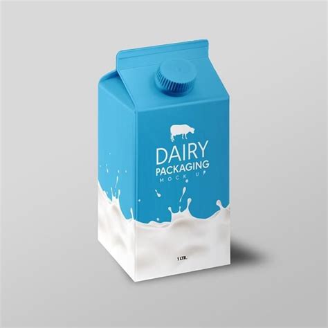 Milk Carton Packaging Psd Mock Up Dairy Products Packaging Design