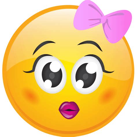 Sweet Smiley With Bow Funny Emoji Faces Smiley Emoji Emoji Symbols
