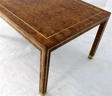 P purlove modern wood coffee table, easy assembly center table nature cocktail table for living room w/chevron pattern & metal hairpin legs, nature rustic rectangular table. Brass Inlay Burl Wood Large Rectangular Coffee Table For ...