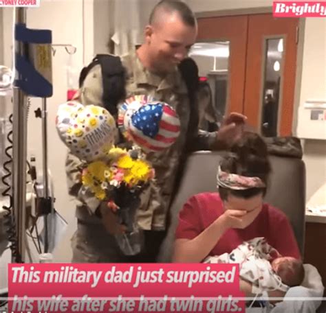 Military Man Surprises Wife At Hospital After She Gives Birth To Twins