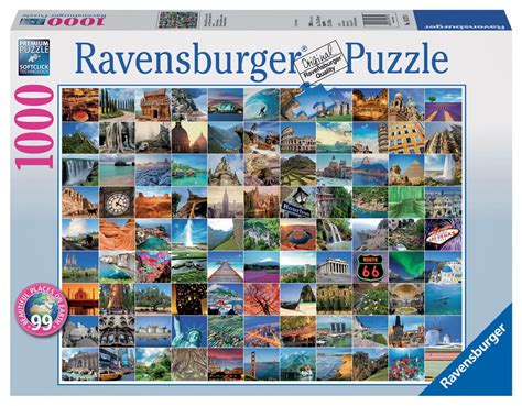 With a wide range of images and designs to choose from, including favorite characters, adorable animals, fantasy images, landscapes, monuments, and more, we've got the perfect puzzle. 99 Most Beautiful Places 1000 PC Ravensburger Jigsaw Puzzle