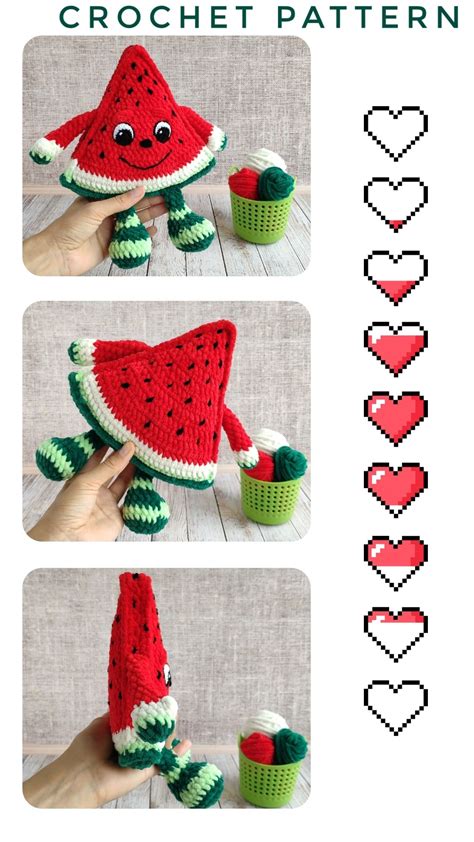 Crochet Watermelon Hat And Cupcake Pattern