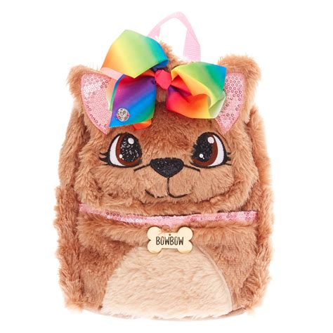 Jojo Siwa Bowbow Plush Backpack Brown Claires